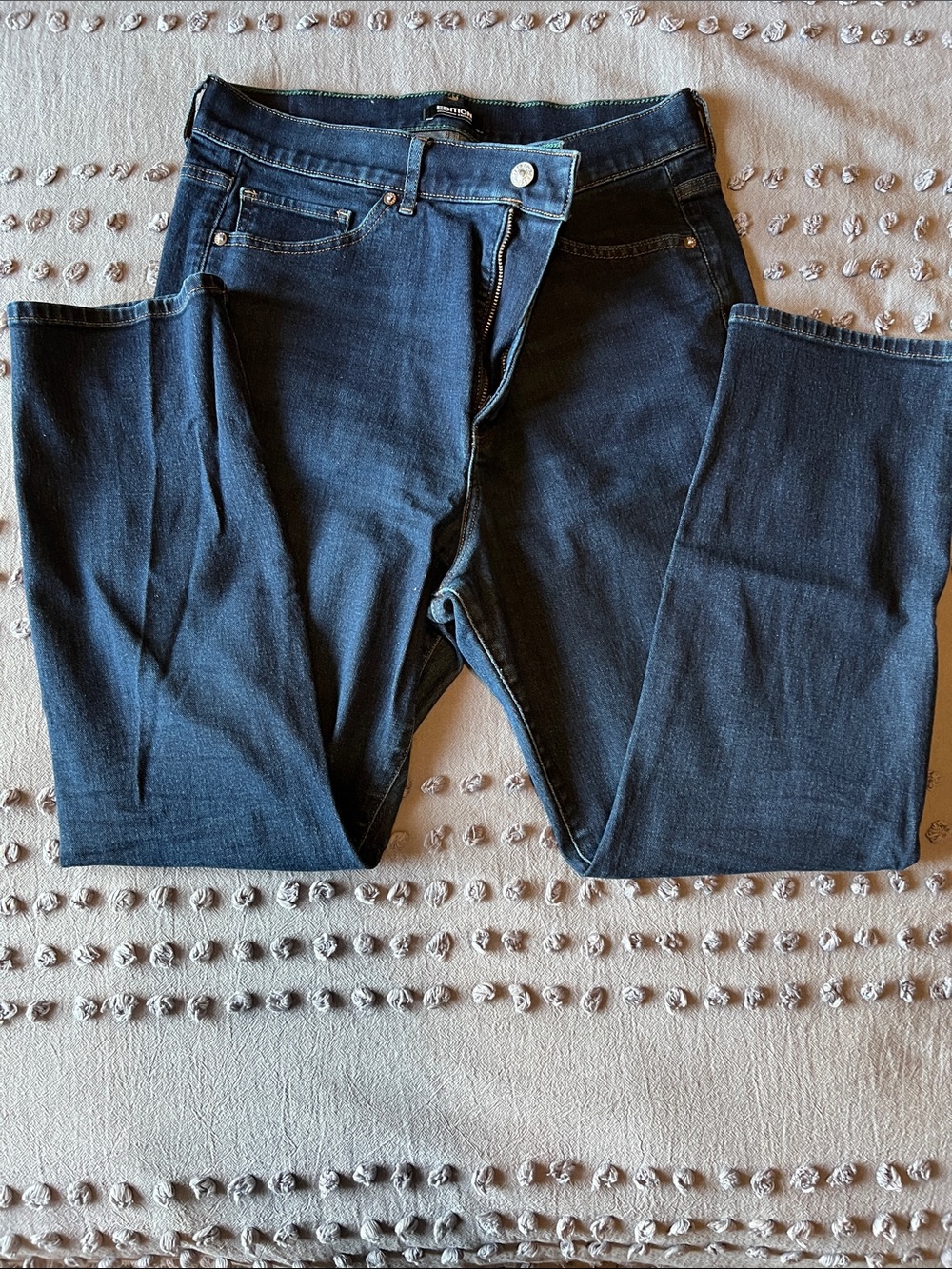 Express Straight-Leg Jeans in Dark Blue